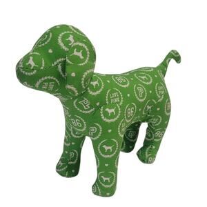 Victoria's Secret Pink Plush Dog Green White Love Pink 86 Puppy Retired